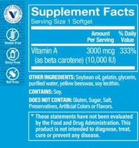 Thumbnail for The Vitamin Shoppe Beta-Carotene 3,000 MCG (Vitamin A), Antioxidant Support for Vision & Immune Health (100 Softgels)