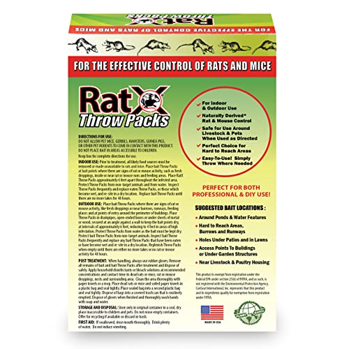 RatX Throw Packs- for All Species of Rats and Mice Safe Around Pets