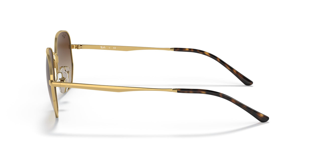 Ray-Ban Unisex RB3682 Square Sunglasses, Gold/Gradient Brown, 51 mm
