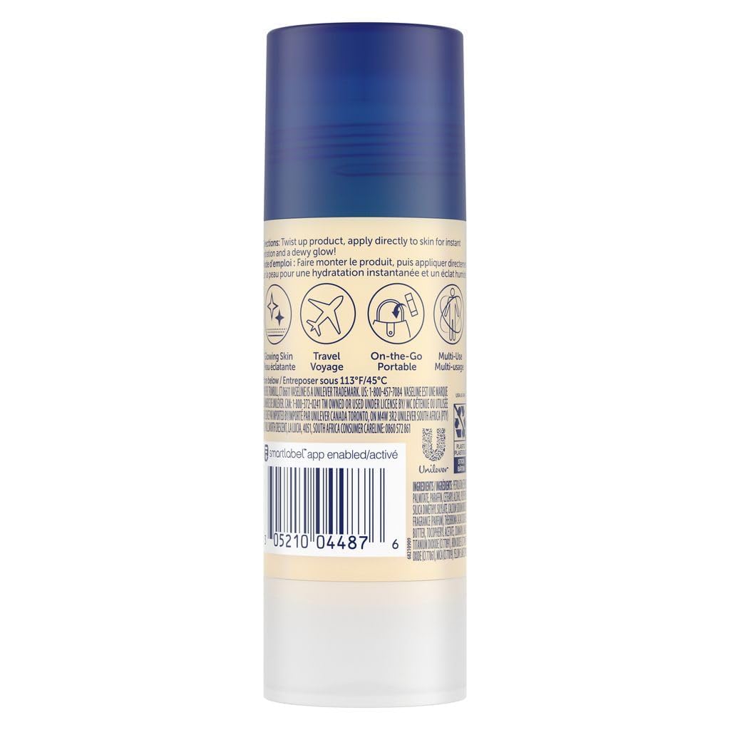 Vaseline Cocoa Shimmer Jelly Stick 3-Pack Ã¢â‚¬â€œ Non-Greasy Moisturizer for Glowing Skin, Face & Body Lotion, Travel-Size, 1.4 Oz Ea