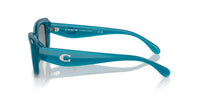 Thumbnail for COACH Women's HC8390U Sculpted C Hardware Universal Fit Rectangular Sunglasses, Milky Ocean Blue/Blue Mirrored, 51 mm