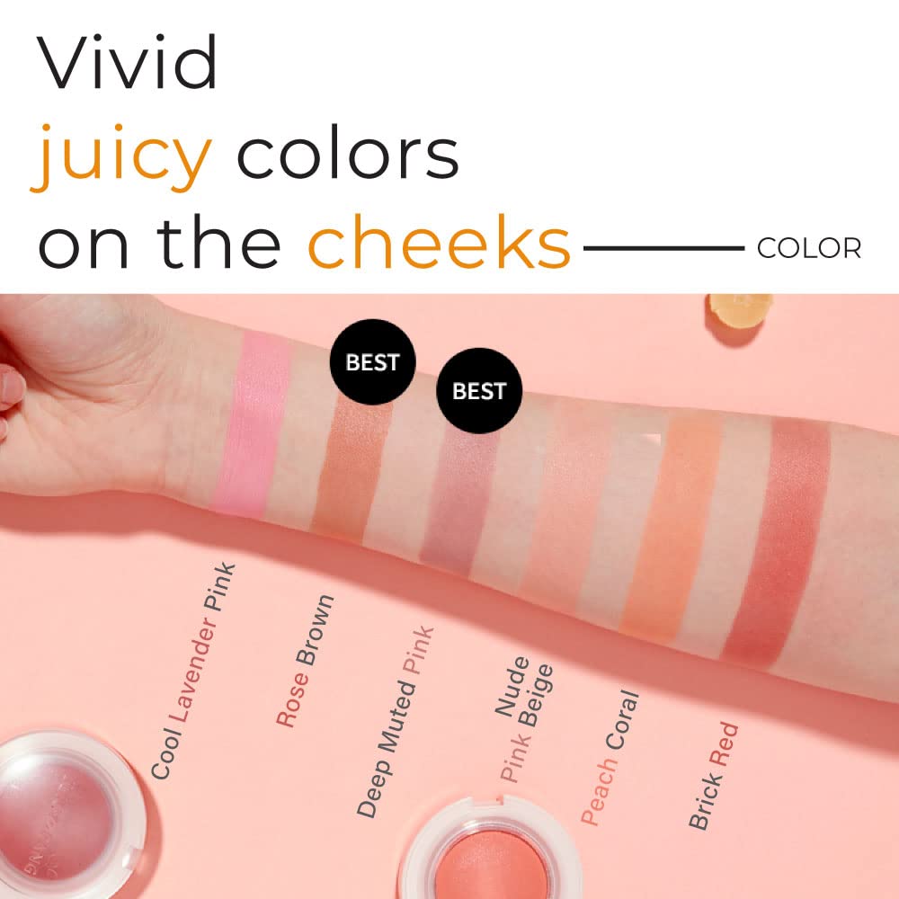 A'PIEU Juicy-Pang Jelly Blusher [BE02] – Soft Touch Blush for Cheek with Combined Cream & Powder Texture for Natural Dewy-Finish, No Fall-Out. 0.17 oz