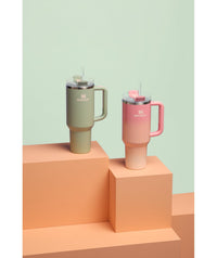 Thumbnail for STANLEY Quencher H2.0 Tumbler with Handle and Straw 40 oz | Flowstate 3-Position Lid | Cup Holder Compatible for Travel | Insulated Stainless Steel Cup | BPA-Free | Pink Mesa Sunset