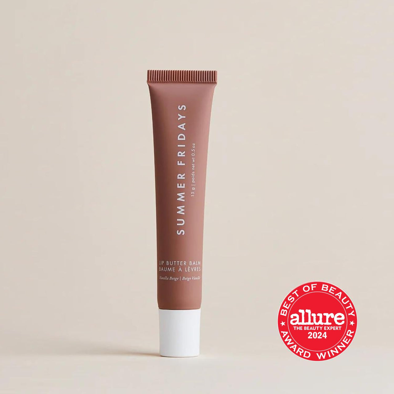 Summer Fridays Tinted Lip Butter Balm - Conditioning Vegan Lip Balm for Instant Moisture, Shine & Hydration - Sheer-Tinted, Soothing Skincare - Vanilla Beige (.5 Oz)