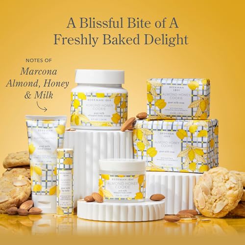 Beekman 1802 Almond Honey Cookie Goat Milk Body Lotion - Scented - 12.5 oz - Hydrating & Deeply Moisturizing - With Shea Butter & Jojoba Seed Oil - Good for Sensitive Skin - Cruelty Free