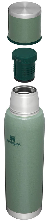 Thumbnail for Stanley Adventure-To-Go Vacuum Bottle 1.4 qt Wide Mouth with Leakproof Cup Lid Keep Drinks Hot or Cold Packable for Travel Insulated Stainless Steel Thermal Bottle BPA-Free Hammertone Green