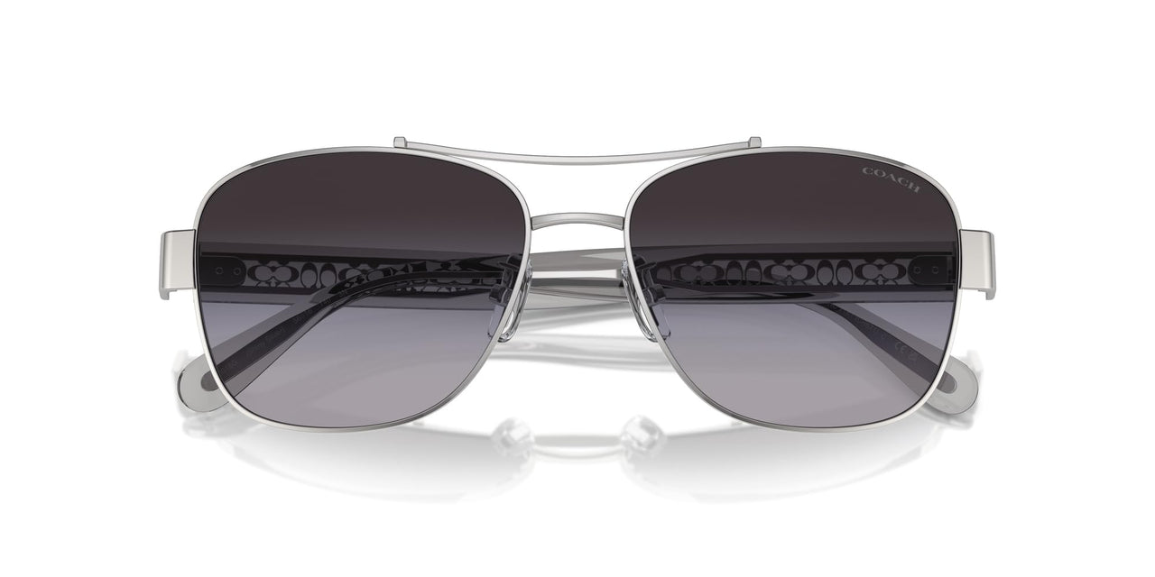 COACH Sunglasses HC 7161 90018G Shiny Silver/Grey Gradient Polyamide Standard