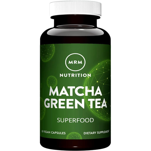 MRM Matcha Green Tea Capsules - For Women & Men - Natural Green Tea Leaf Capsules - Antioxidants, Caffeine, Vitamins & Minerals for Daily Productivity & Nutrition. Vegan and Gluten-Free - 60 Servings