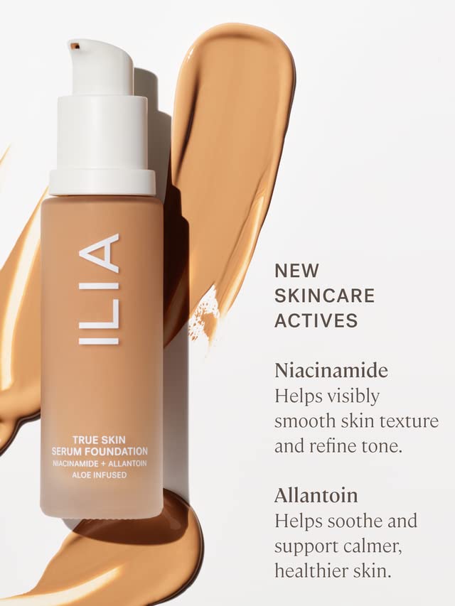 ILIA - True Skin Serum Foundation | Non-Comedogenic, Cruelty-Free, Vegan, Weightless Feel, Buildable Coverage, Safe for Sensitive Complexion (Cozumel SF1.75)