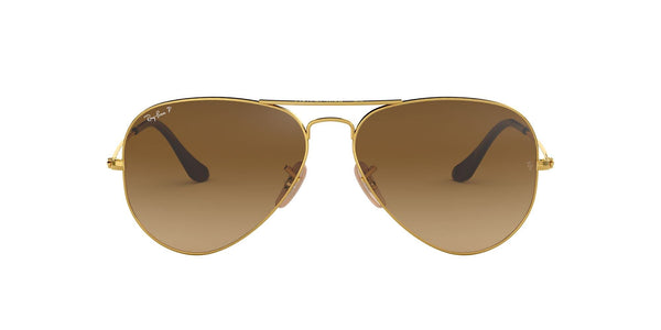 Ray-Ban RB3025 Classic Aviator Sunglasses, Gold/Polarized Brown Gradient, 58 mm