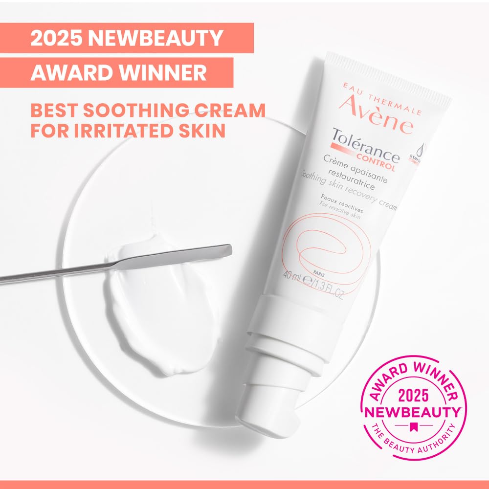 Avène Tolerance Control Soothing Skin Recovery Cream, for Hypersensitive Dry Skin, Restores Skin Barrier, Calms sensations of skin discomfort, Sterile Pump, Face Moisturizer, Fragrance-Free 1.3 Fl Oz
