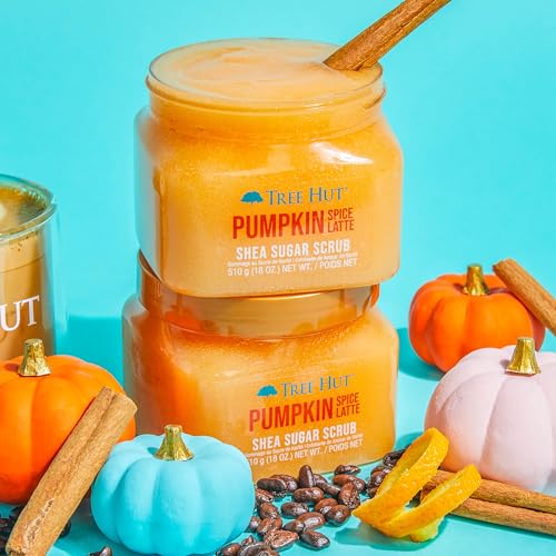 Tree Hut Pumpkin Spice Latte Shea Sugar | Exfoliating Body Scrub Removes Dead, Dry Skin for a Soft & Hydrated Feel | Limited Edition Fall | Nourishing Essential Body Care | 18 fl oz.
