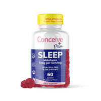 Thumbnail for CONCEIVE PLUS Sleep Aid Gummy, 5 mg Melatonin, Supports Deep Restful Sleep, Non Habit-Forming - Delicious BlackBerry Flavor - Non-GMO Gluten-Free 60 Gummies