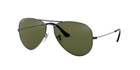 Thumbnail for Ray-Ban RB3025 Classic Aviator Sunglasses, Gunmetal/Polarized G-15 Green, 62 mm