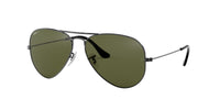 Thumbnail for Ray-Ban Unisex RB3025 Classic Polarized Aviator Sunglasses, Gunmetal/Polarized G-15 Green, 62 mm