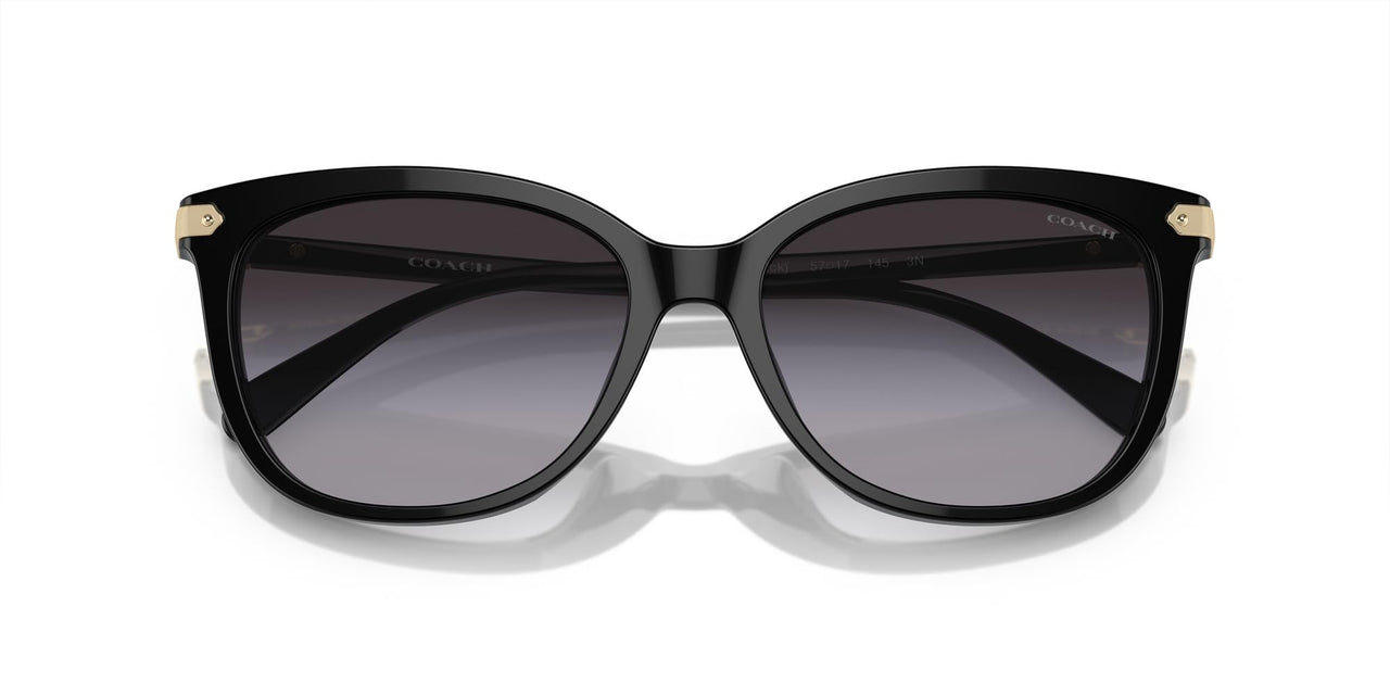 Coach HC8378U Universal Fit Sunglasses, Black/Grey Gradient, 57 mm