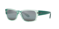 Thumbnail for Ray-Ban Unisex RB4388 Square Sunglasses, Transparent Green/Blue Polarized, 58 mm