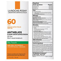 Thumbnail for La Roche-Posay Anthelios Clear Skin Sunscreen Dry Touch SPF 60, Oil Free Sunscreen For Face, Oil Absorbing, Broad Spectrum SPF + Antioxidants, Non-Greasy, Oxybenzone Free, Travel Size