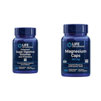 Thumbnail for Life Extension 60 Vegetarian Capsules Enhanced Super Digestive Enzymes & Probiotics and 100 Magnesium Capsules for Heart, Bone, Metabolism Support