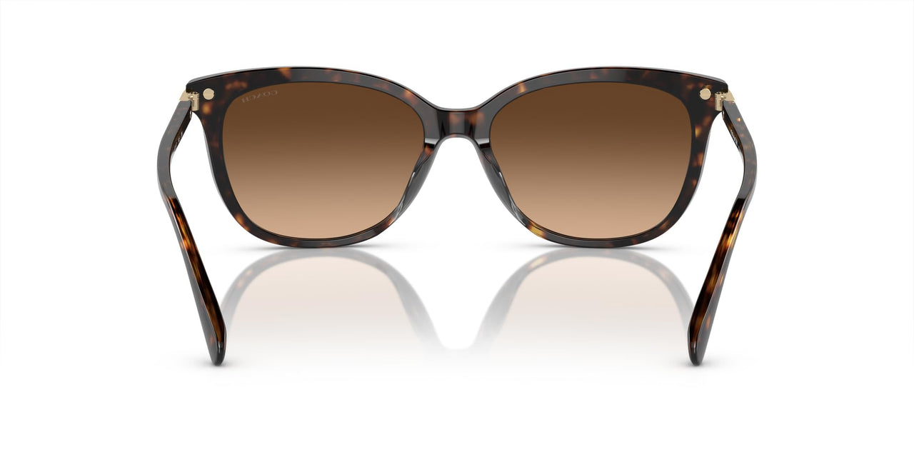 Coach HC8378U Universal Fit Sunglasses, Dark Tortoise/Brown Gradient, 57 mm