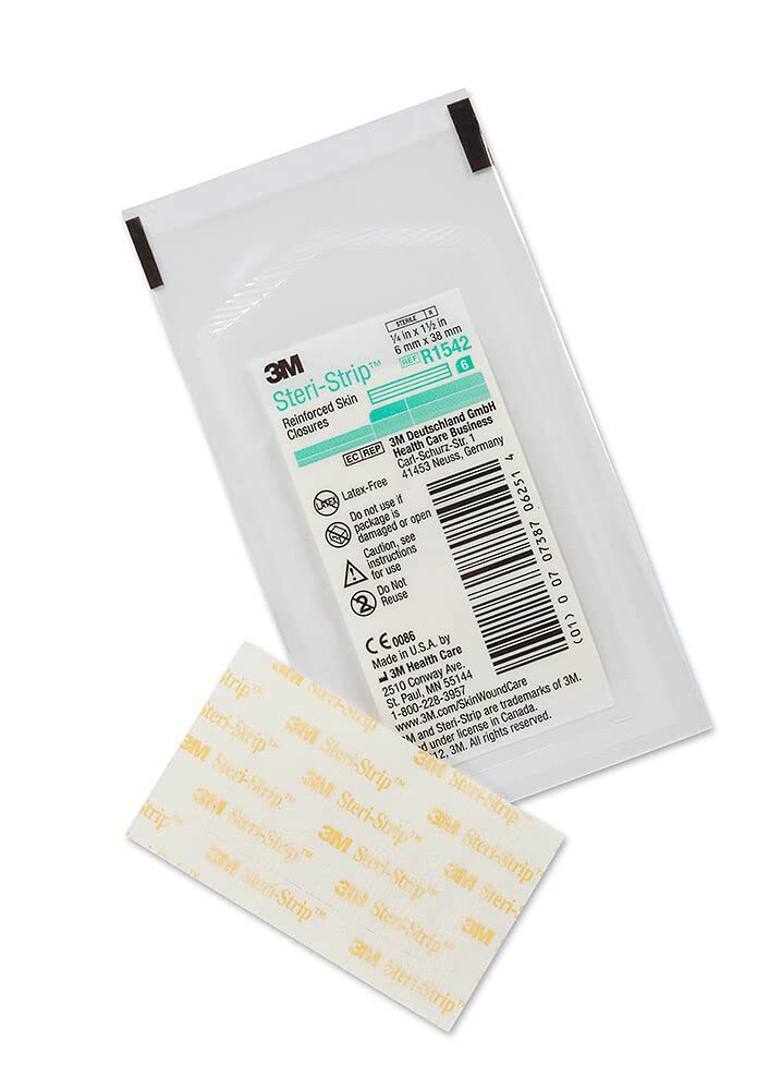 3M™ Steri-Strip™ Reinforced Adhesive Skin Closures, R1542, 1/4 in x 1-1/2 in, 50 Bag/Carton, 4 Carton/Case