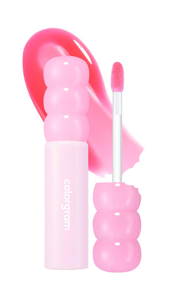 COLORGRAM FRUITY GLASS GLOSS 03 GIGGLE STRAWBERRY | Non-Sticky Glossy Lip Tint with Glass-Like Shine | Long-Lasting Hydrating Lip Gloss for Smooth & Plump Lips