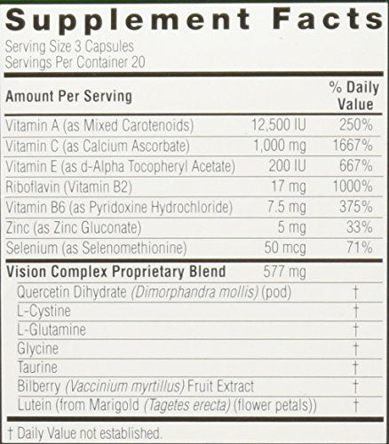 Nature's Answer Bilberry Vision Complex Vegetarian Capsules, 60-Count