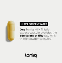 Thumbnail for Toniiq Milk Thistle - Ultra High Potency 50:1 Extract with 80% Silymarin - Highly Concentrated - Third-Party Lab Tested - 90 Capsules