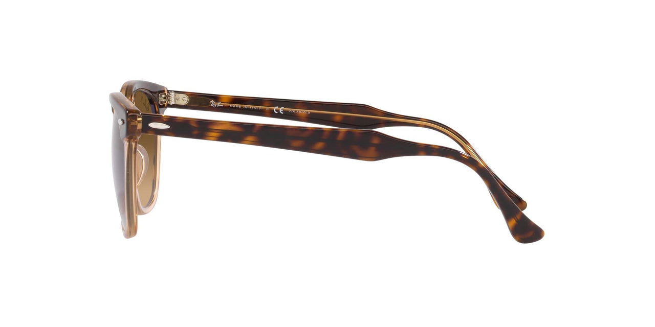 Ray-Ban RB2298 Hawkeye Square Sunglasses, Havana On Transparent Brown/Brown Gradient Polarized, 50 mm