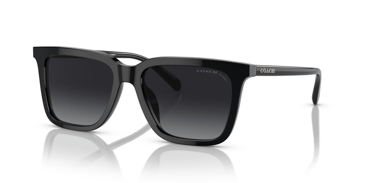 Coach HC8385U Universal Fit Sunglasses, Black/Grey Gradient Polarized, 54 mm
