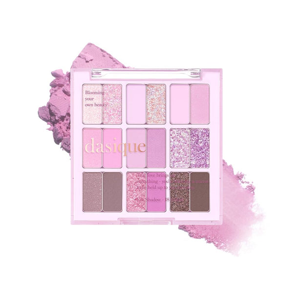 dasique Shadow Palette #18 Berry Smoothie l Vegan, Cruelty-Free l 18 Blendable Shades in Smooth Matte and Shimmer Finishes with Gorgeous Pearls