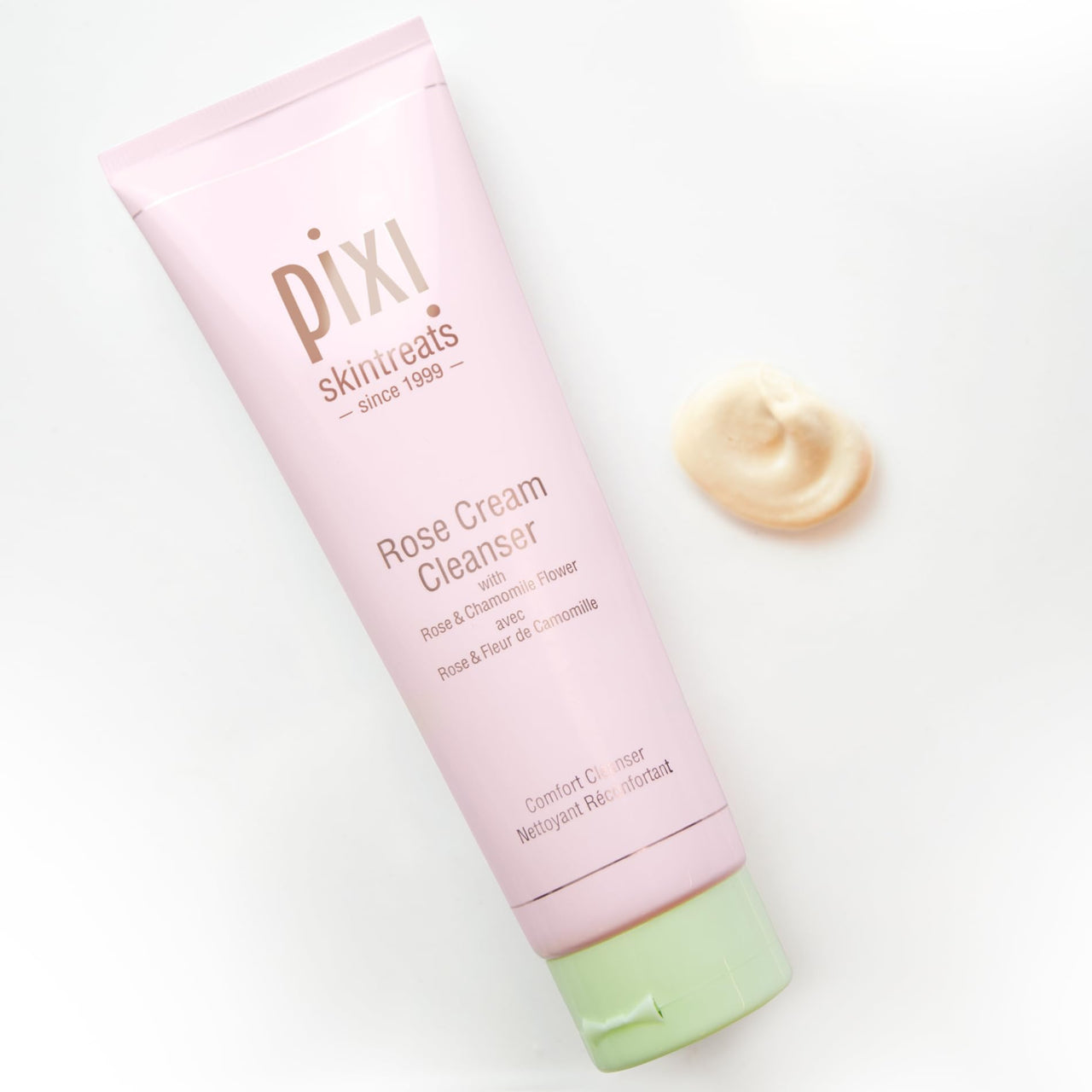 Pixi Beauty Rose Cream Cleanser 135ml | Mineral Rich Soothing and Gentle Cleanser | Rose Flower Oil Moisturizes | Suitable For Sensitive Skin | 4.57 Fl Oz