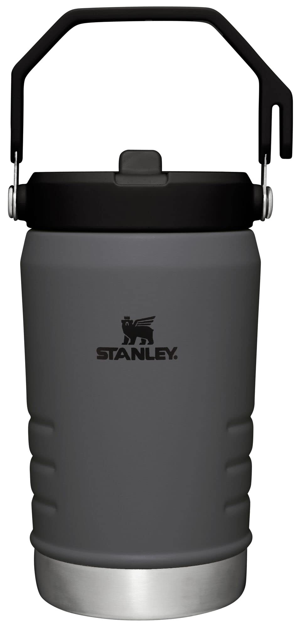 Stanley IceFlow Flip Straw Jug with Handle 40 oz| Twist On Lid and Flip Up Straw | Leak Resistant for Travel and Sports | Insulated Stainless Steel |BPA-Free |Charcoal