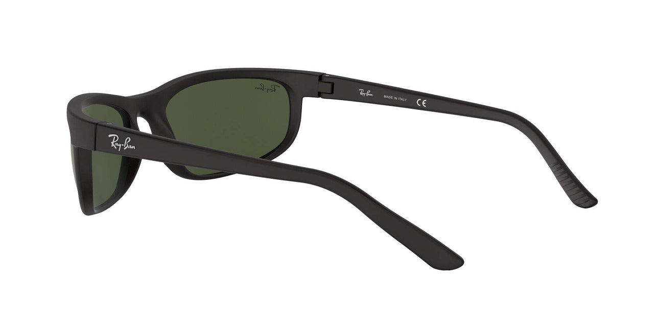 Ray-Ban Mens RB2027 Predator 2 Rectangular Sunglasses, Black/ Matte Black/G-15 Green, 62 mm