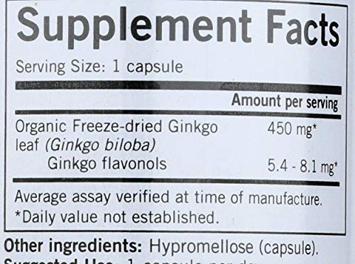 Eclectic Ginkgo 450 Mg Fduv with Glass, Blue, 50 Count