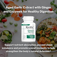 Thumbnail for Kyolic Aged Garlic Extract Formula 102, Cleanse & Digestion*, Ginger and Enzyme Complex, 200 Capsules