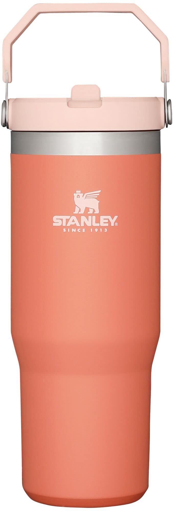 STANLEY IceFlow Stainless Steel Tumbler - Vacuum Insulated Water Bottle for Home, Office or Car Reusable Cup with Straw Leak Resistant Flip Cold for 12 Hours or Iced for 2 Days, Grapefruit, 30OZ