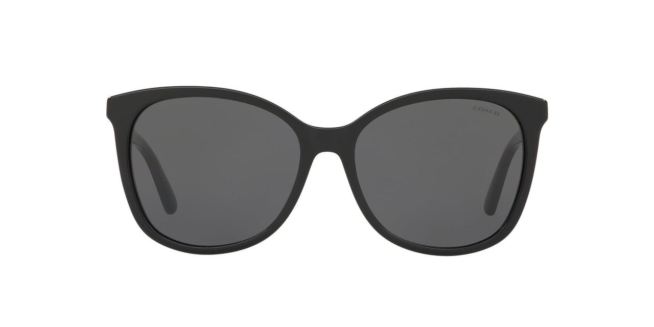Coach HC8271U Universal Fit Sunglasses, Black/Dark Grey, 57 mm