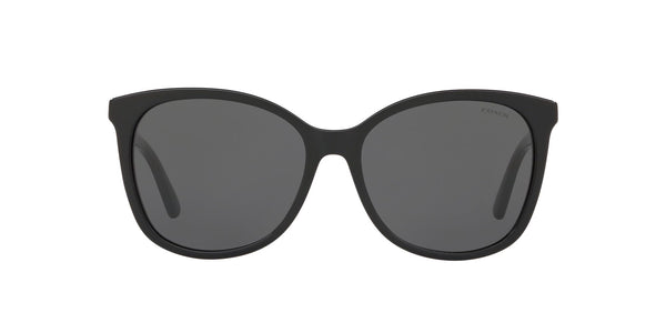 Coach HC8271U Universal Fit Sunglasses, Black/Dark Grey, 57 mm