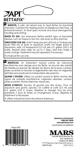 API BETTAFIX Antibacterial & Antifungal Betta Fish Infection and Fungus Remedy 1.7-Ounce Bottle