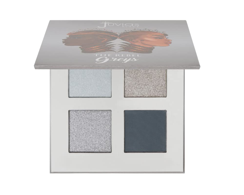 Juvia's Place Rebel Quad Grey Eyeshadow Palette - Professional Eye Makeup, Pigmented Eyeshadow Palette, Makeup Palette for Eye Color & Shine, Pressed Eyeshadow Cosmetics, Shades of 4, 1.0 Count