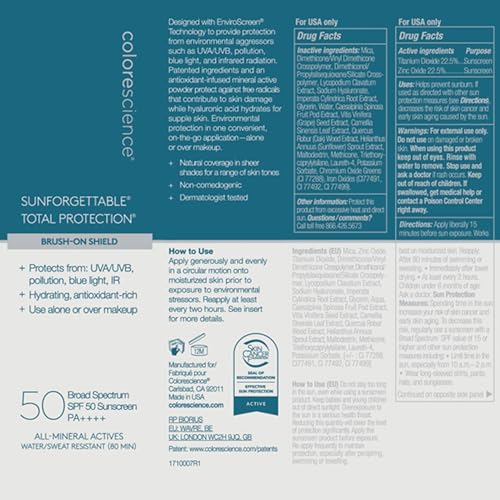 Colorescience Sunforgettable Total Protection Brush-On Shield SPF 50 Multipack - FAIR