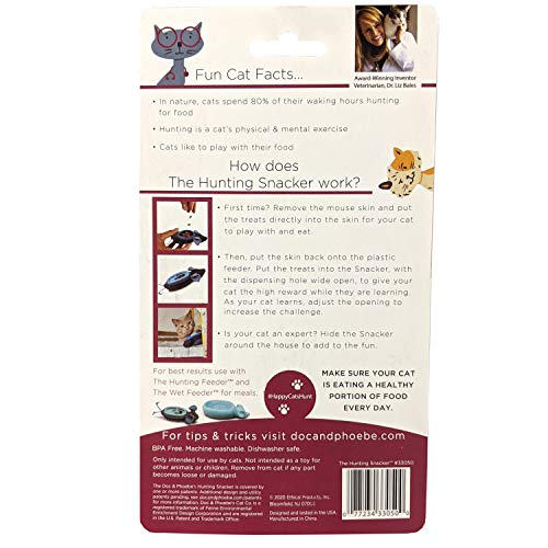 SPOT Doc and Phoebe's Cat Hunting Snacker - Interactive Indoor Treat Dispenser, Encourage Natural Instincts to Hunt, Provide Mental Stimulation, Solve Behavioral Problems & Obesity, Pack of 1 Mouse