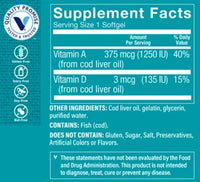 Thumbnail for The Vitamin Shoppe Norwegian Cod Liver Oil, Natural Rich Source of Vitamins A & D, Natural Source of Omega-3s, Supports Heart & Brain Health (120 Softgels)