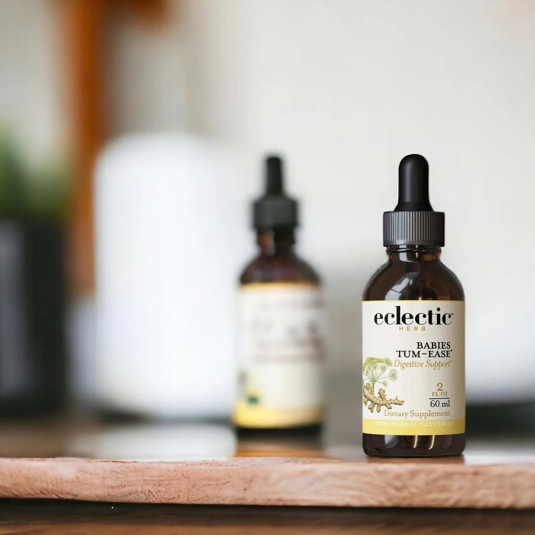 Eclectic Herb - Tum-Ease for Kids Liquid Drops | Soothing Digestive Support for Calm Tummies | Herbal Supplement | Vegan, Alcohol-Free, Wildcrafted, Non-GMO, Kid-Friendly (4 fl oz | 120 ml)