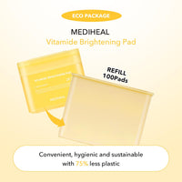 Thumbnail for (Only Refill) Mediheal Vitamide Brightening Pad (100 Pads) - Radiance Boosting Pads for Clear, Illuminating Skin - Vegan Gauze Pad