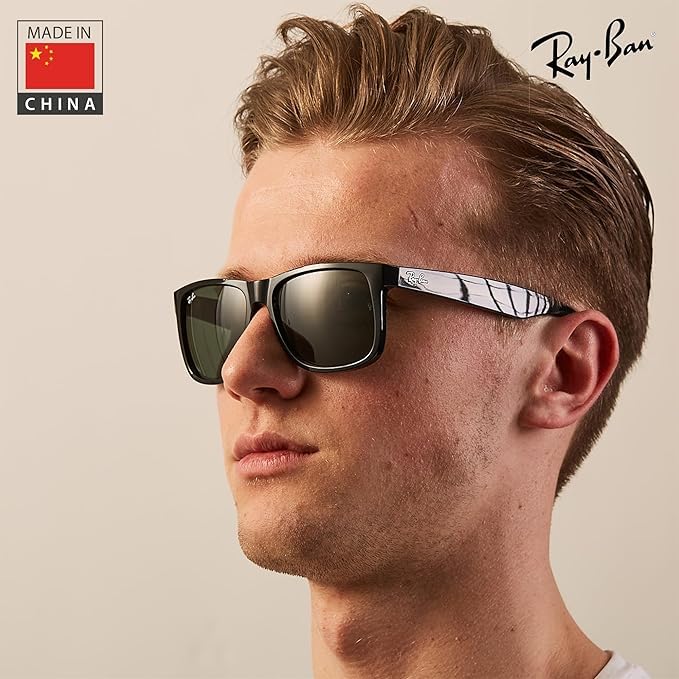 Ray-Ban RB4165F JUSTIN CLASSIC LOW BRIDGE FIT Square Shape Sunglasses with Official Eyewear Kit