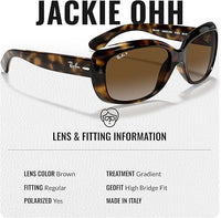 Thumbnail for Ray-Ban RB4101 JACKIE OHH POLARIZED Butterfly Shaped Sunglasses for Men & Women – Includes Official Rayban Eyewear Kit – Ideal Formal & Casual Wear Sunglasses – Brown Lens