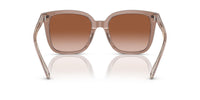 Thumbnail for Coach HC8381F Low Bridge Fit Sunglasses, Transparent Brown/Grey/Brown Gradient, 56 mm