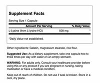 Thumbnail for Swanson Free Form L-Lysine - Natural Supplement Promoting Stress Support & Nervous System Health - May Promote Relaxation 500 Milligrams 100 Capsules (2 Pack)